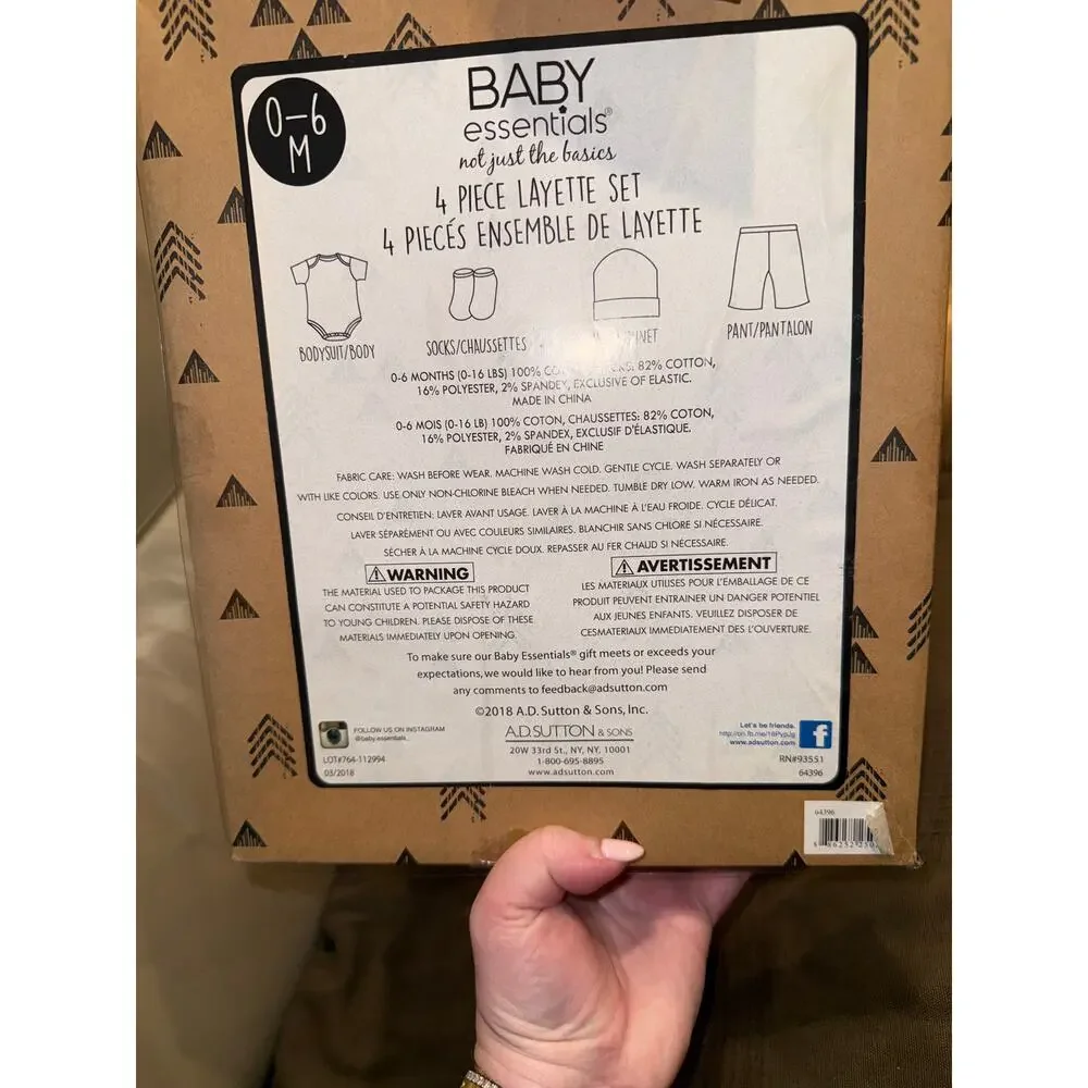 Baby Essentials 4 piece Layette gift set